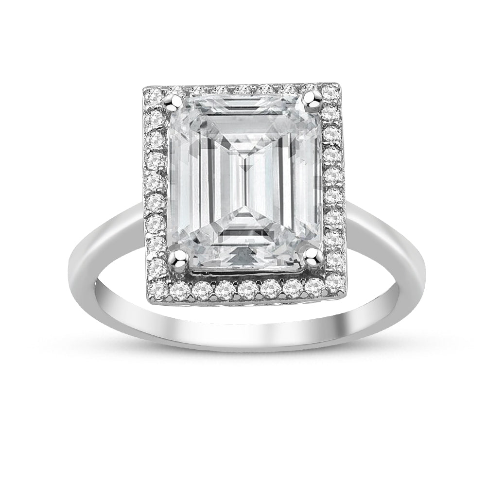 Luxury Ring mit 3.08 ct Created Diamond – 925er Silber & 18K Gold, exklusives Design