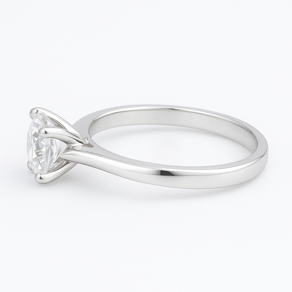 Solitär White Ring – 925er Silber & 18K Gold, 2.0 ct Sky Diamond