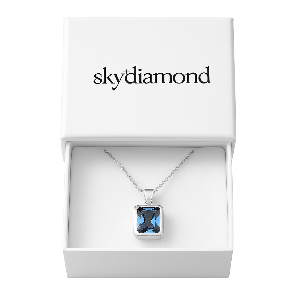 Strahlendes Collier mit 2.5 ct Blau Topas – 18K Gold veredelt, 925er Silber & verstellbare Ankerkette (42-45 cm)