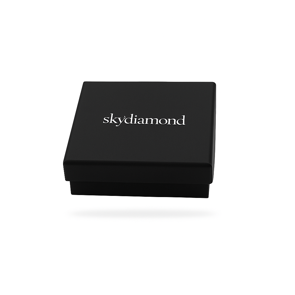 Elegante Eterna Square Collier 3.0 ct Sky Diamond – 925er Silber, 18K Echtgold veredelt, 42–45 cm verstellbar