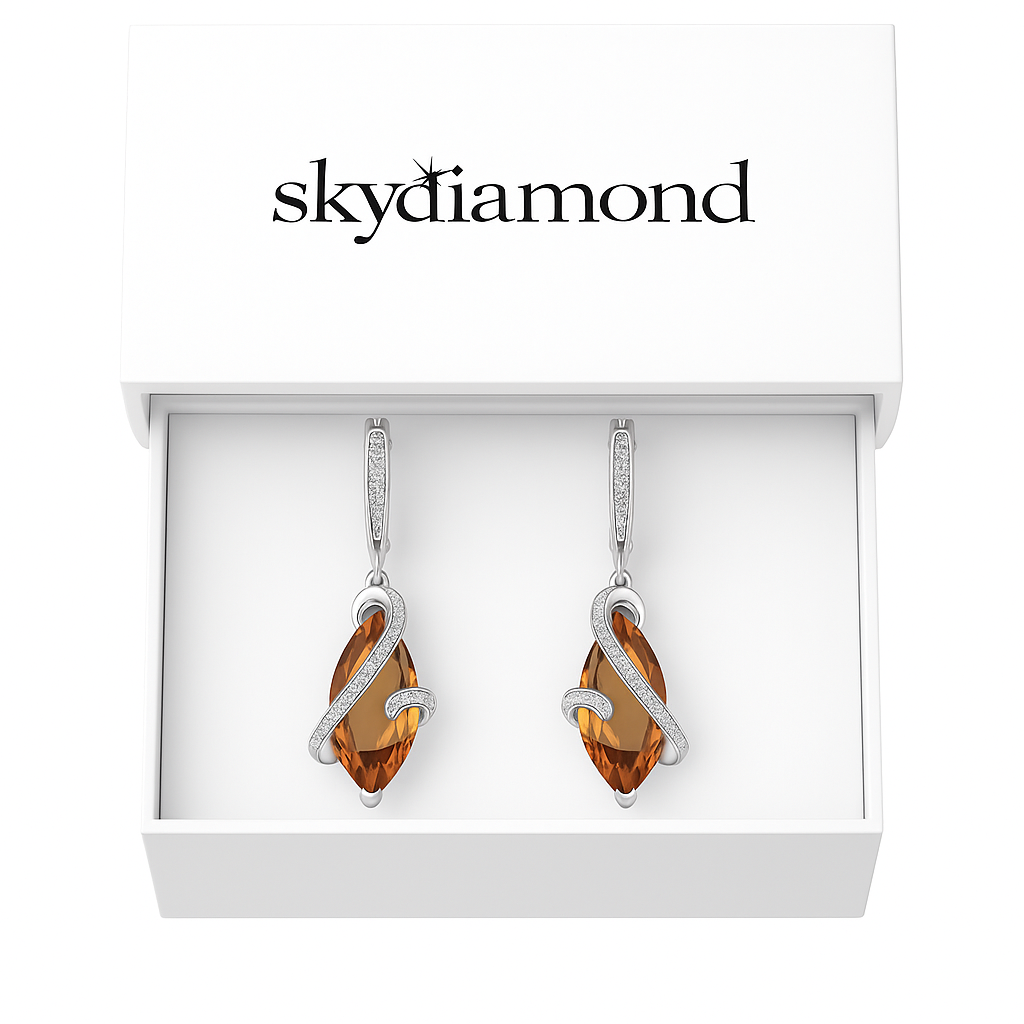 Elegante  Luminous Flow Ohrhänger 9.0 ct Zultanit & 0.44 ct Sky Diamond – 18 Karat Vergoldet & 925er Silber