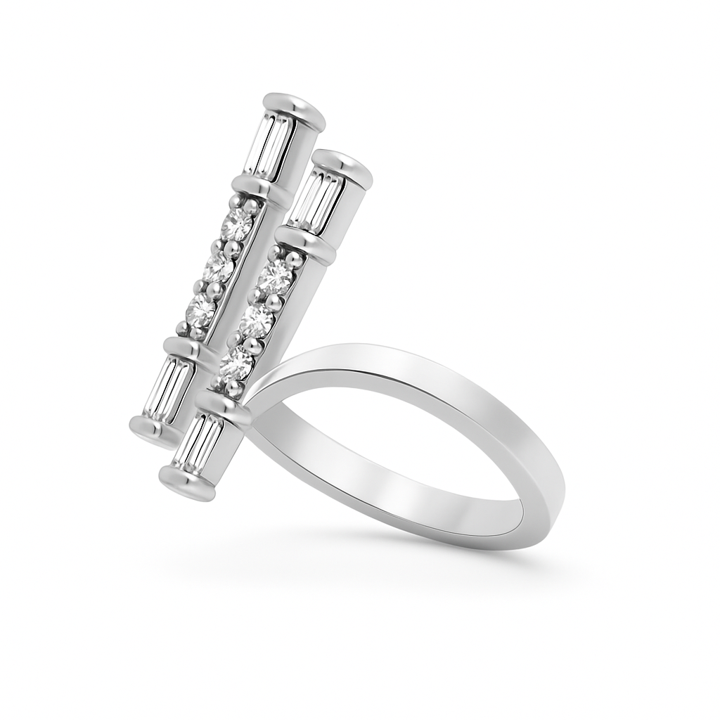 Eleganter Ring mit 0.58 ct Created Diamond – 925er Silber & 18K Gold, zeitlose Schönheit