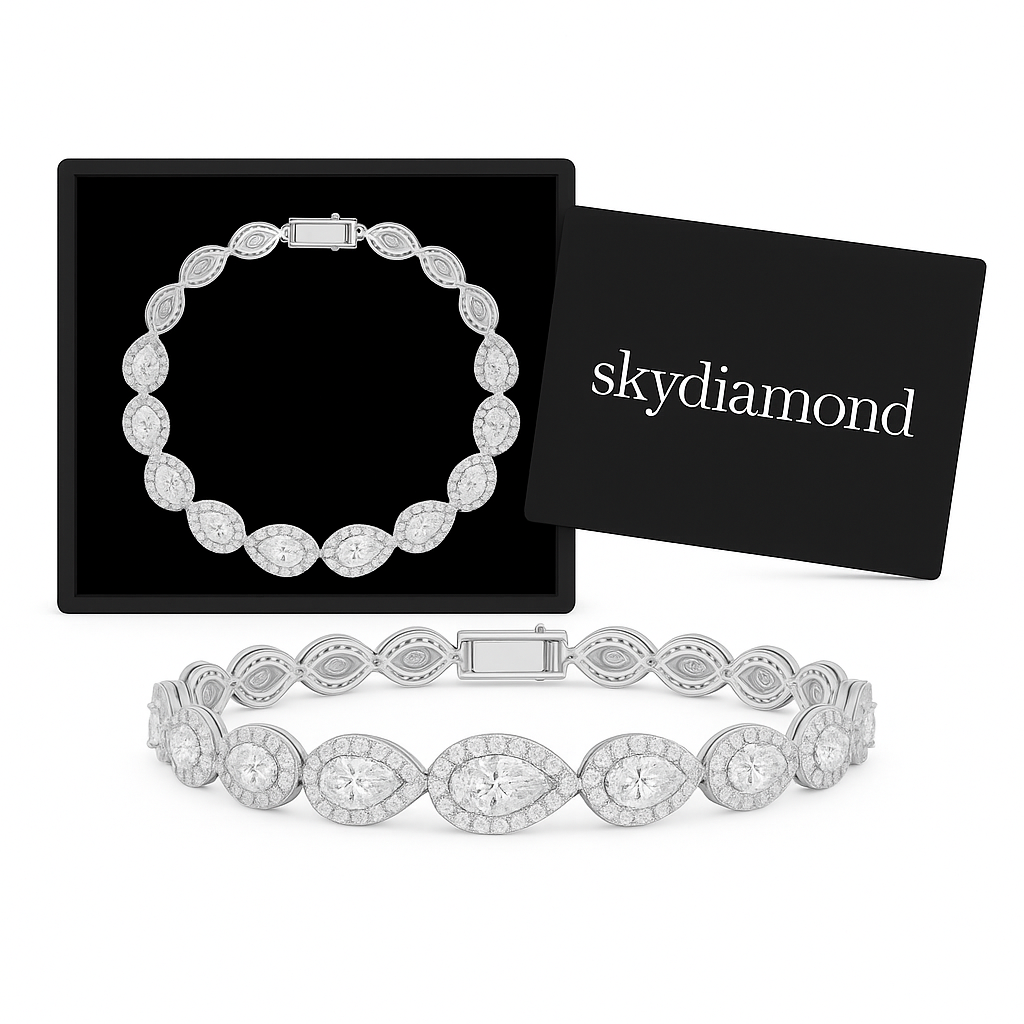 Luxury Armband mit 5.8 ct Created Diamond – 925er Silber & 18K Gold, edles Design für Damen