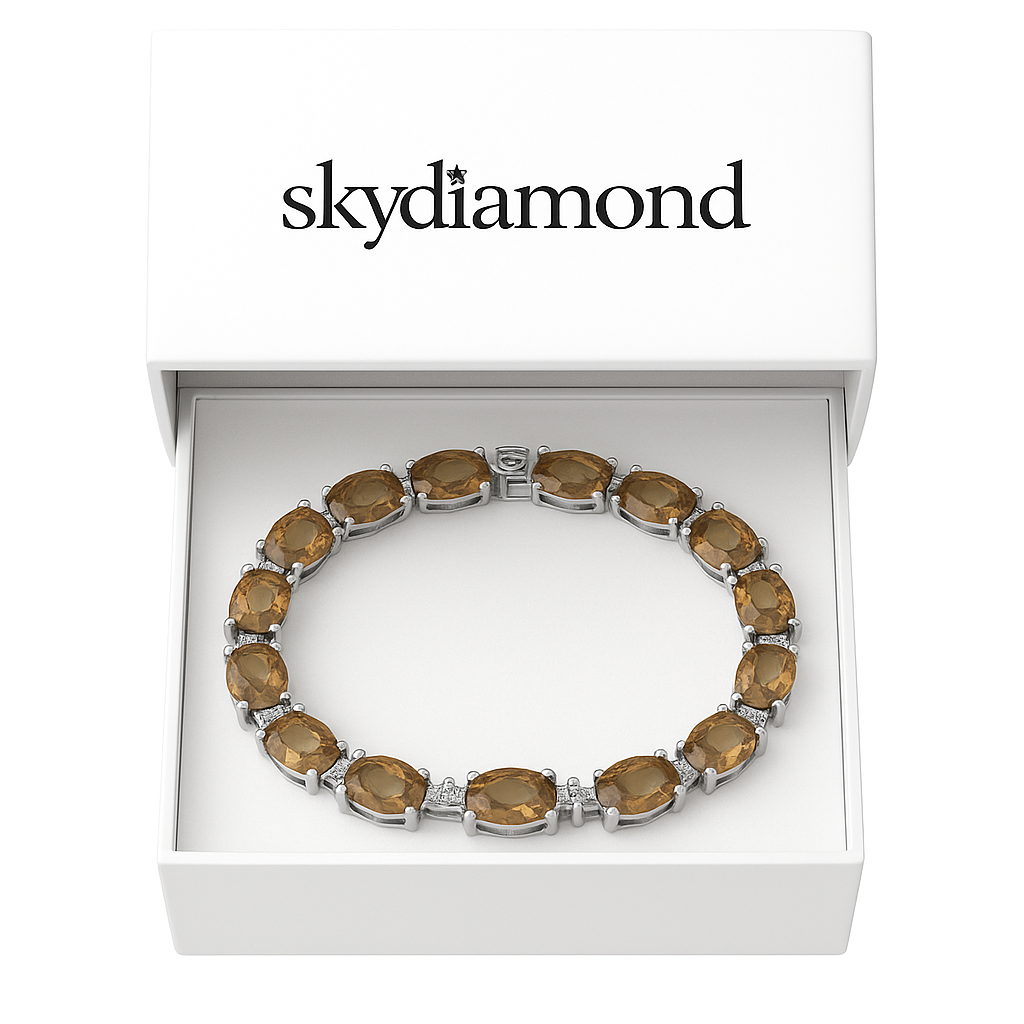 Luxuriöses Serenity  Armband mit 7.22 ct Zultanit & 0.28 ct Sky Diamond – 18 Karat Vergoldet & 925er Silber