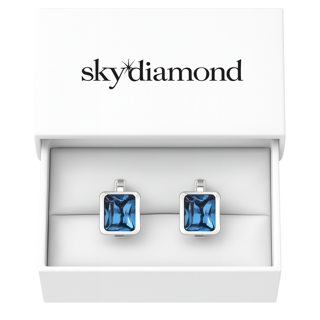 Elegantes Ohrring mit 5.0 ct Blau Topas – 18K Gold veredelt, 925er Silber für zeitlose Raffinesse