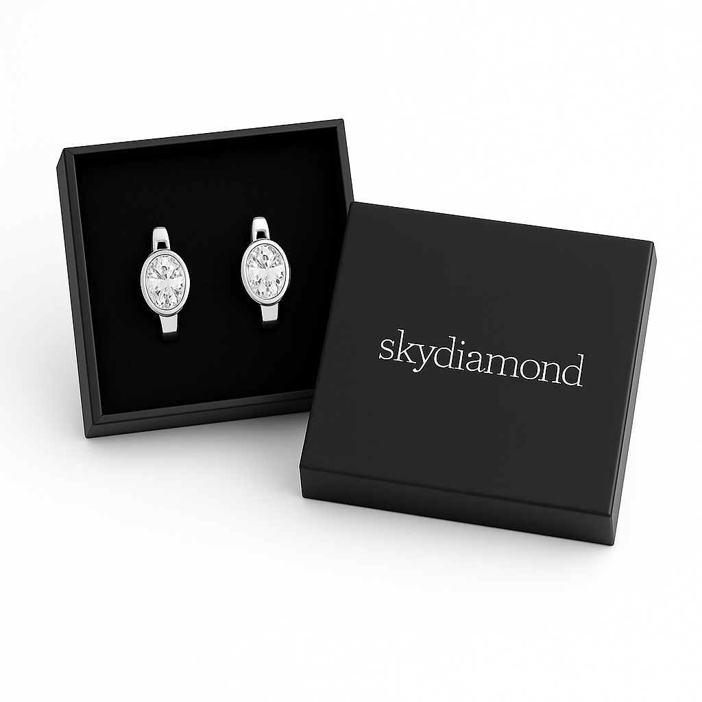 Exklusive Ohrringe mit 2.5 ct Created Diamond – 925er Silber & 18K Gold, luxuriös & elegant