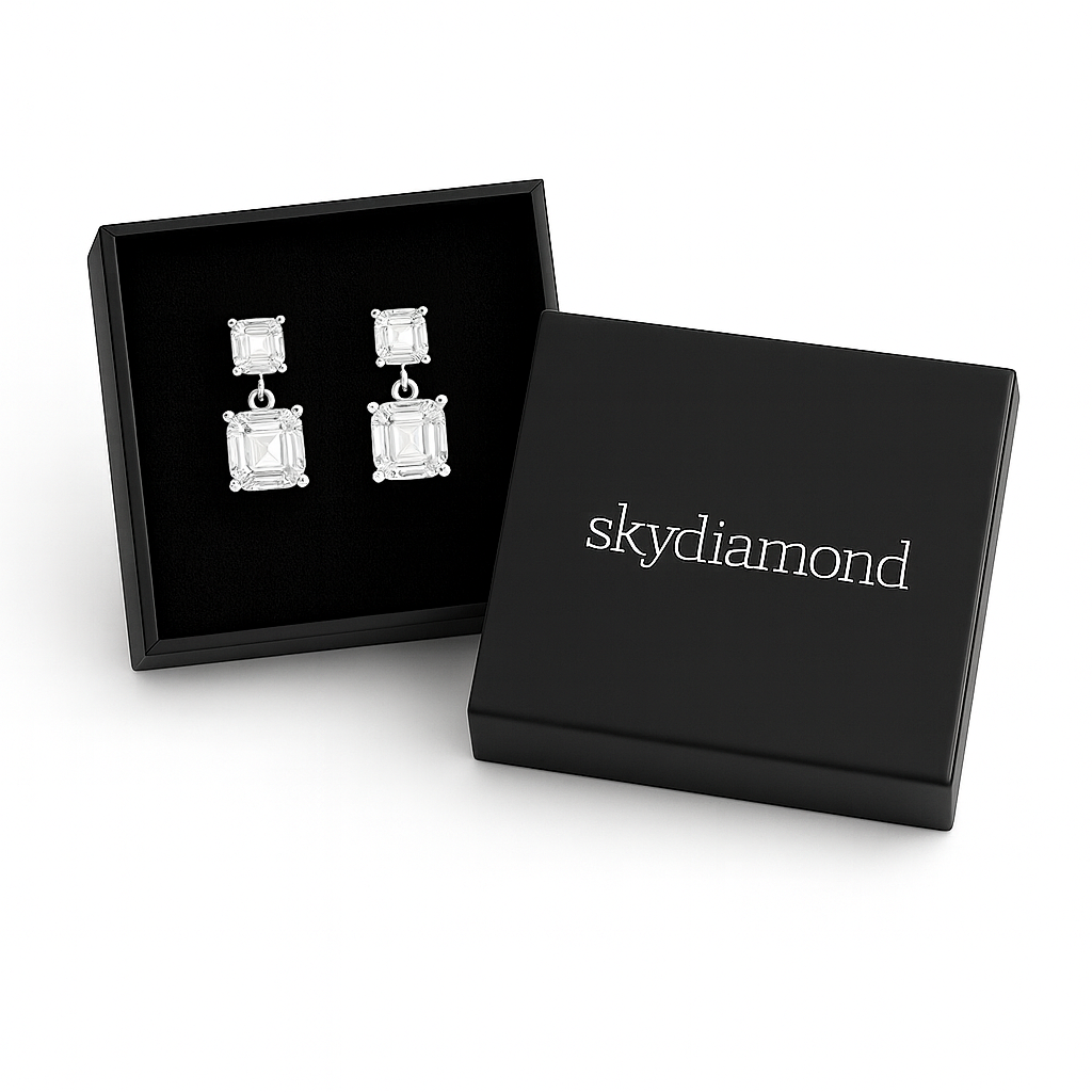 Exklusive Ohrstecker mit 5.3 ct Created Diamond – 925er Silber & 18K Gold, elegantes Design