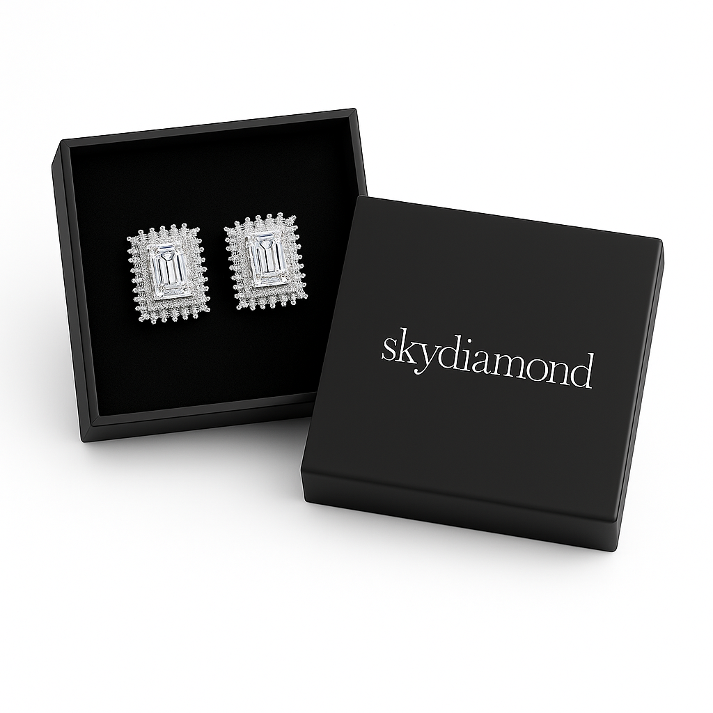 Exklusive Ohrringe mit 2.4 ct Created Diamond – 925er Silber & 18K Gold, luxuriös & elegant