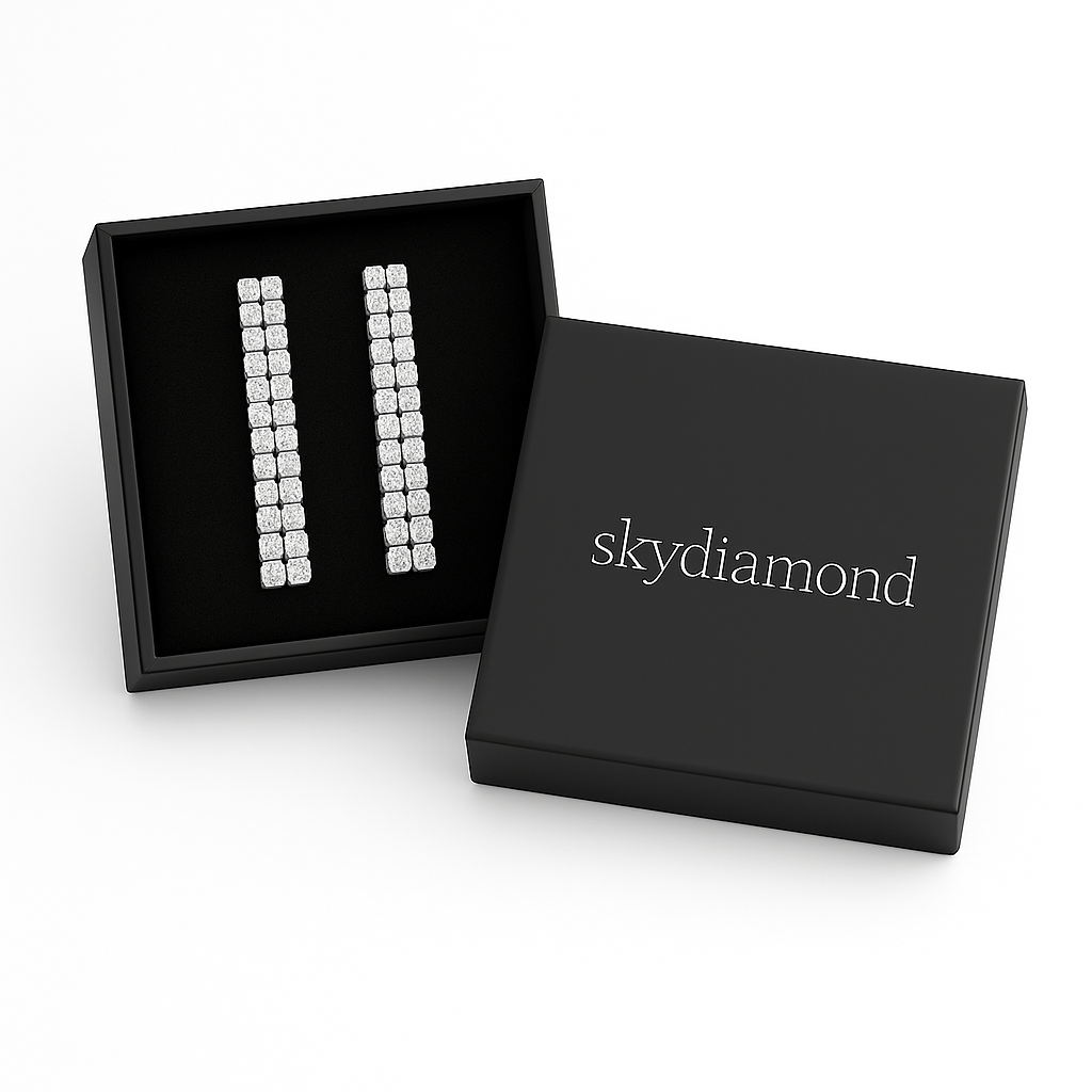 Exklusive Ohrhänger mit 5.2 ct Created Diamond – 925er Silber & 18K Gold, luxuriös & elegant