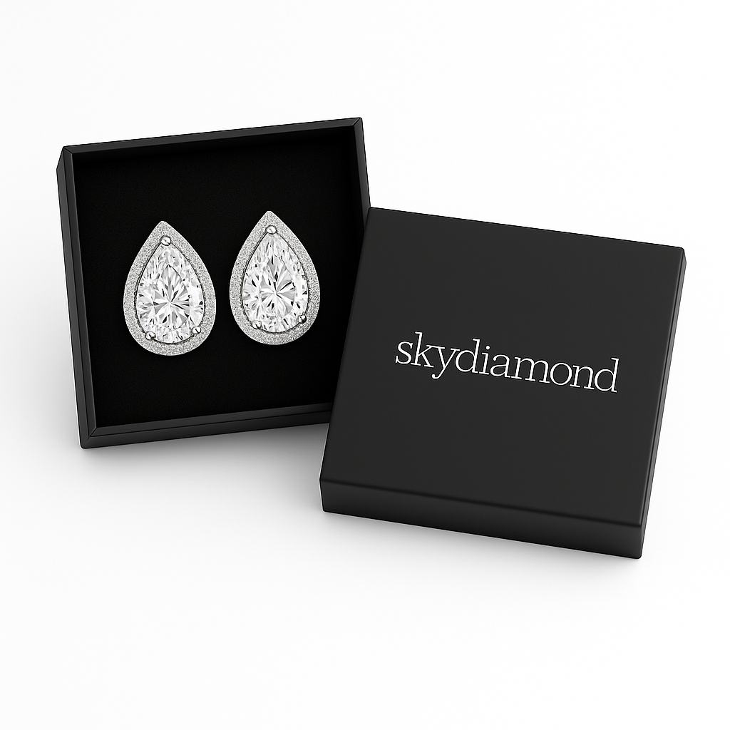 Exklusive Ohrstecker mit 1.86 ct Created Diamond – 925er Silber & 18K Gold, luxuriös & elegant