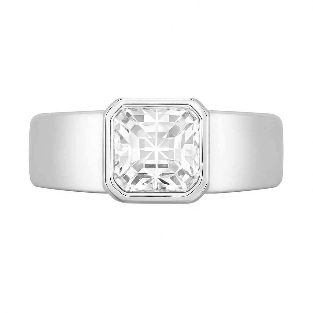 Luxury Ring mit 1.0 ct Sky Diamond – 925er Silber & 18K Gold, exklusives Design