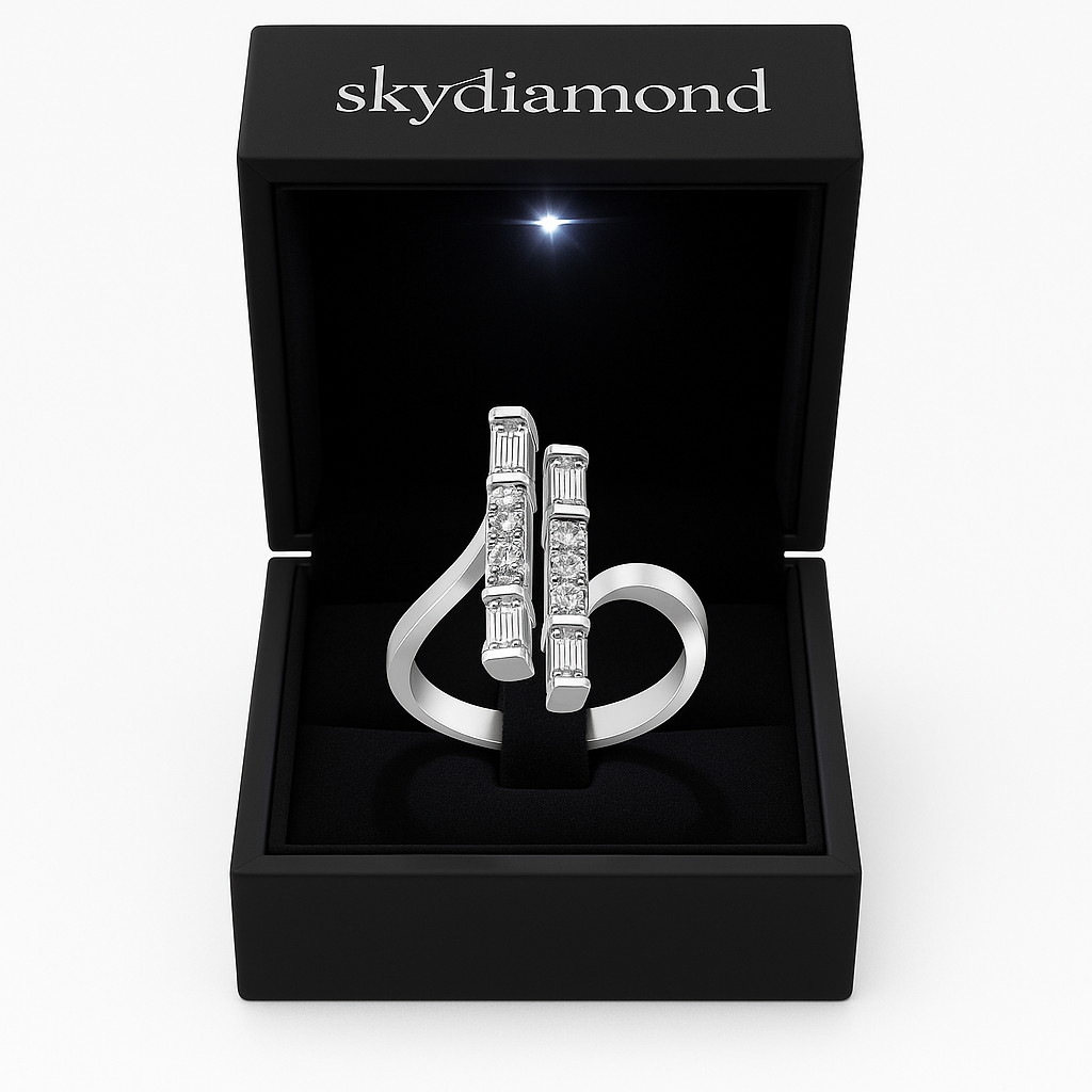 Eleganter Ring mit 0.58 ct Created Diamond – 925er Silber & 18K Gold, zeitlose Schönheit