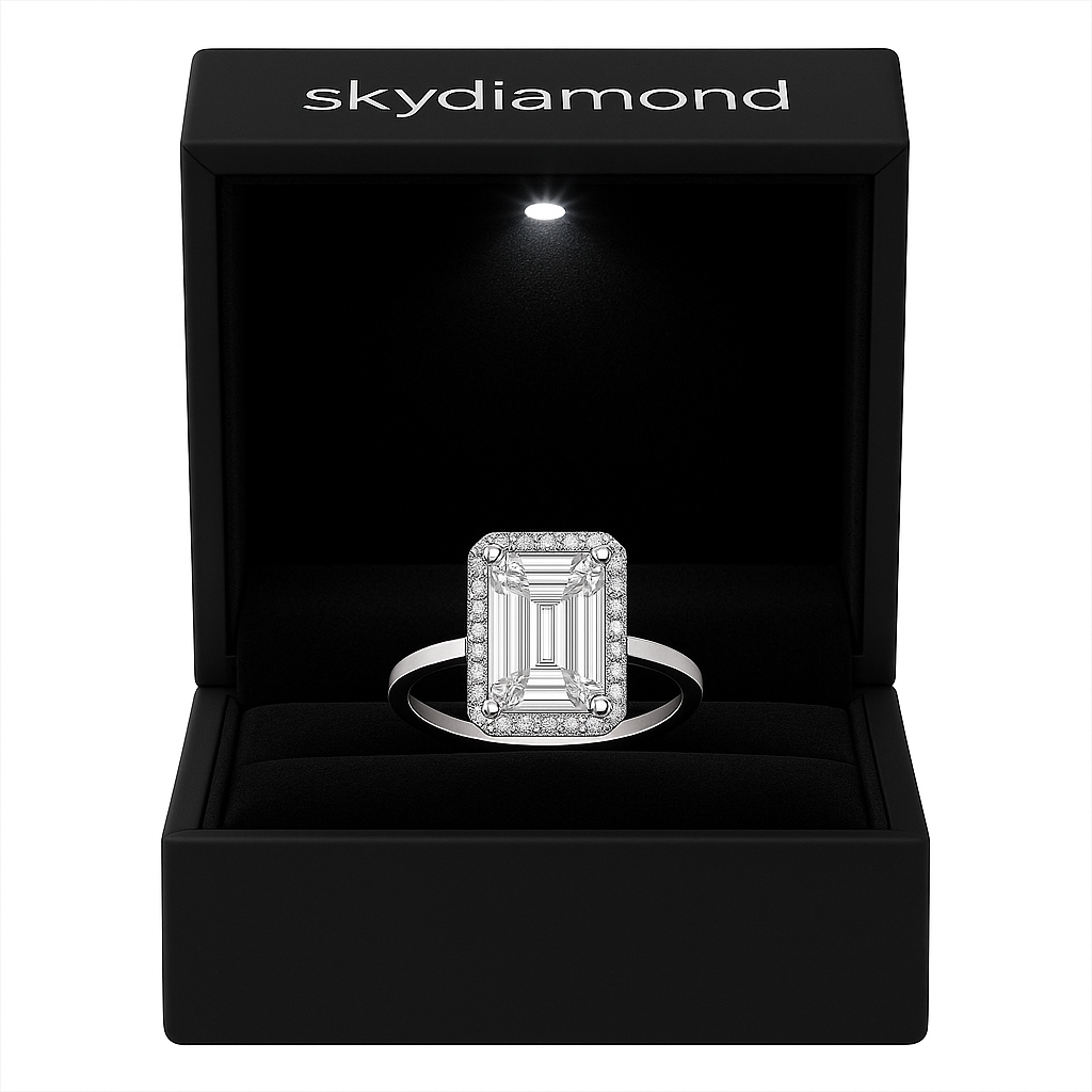 Luxury Ring mit 3.08 ct Created Diamond – 925er Silber & 18K Gold, exklusives Design