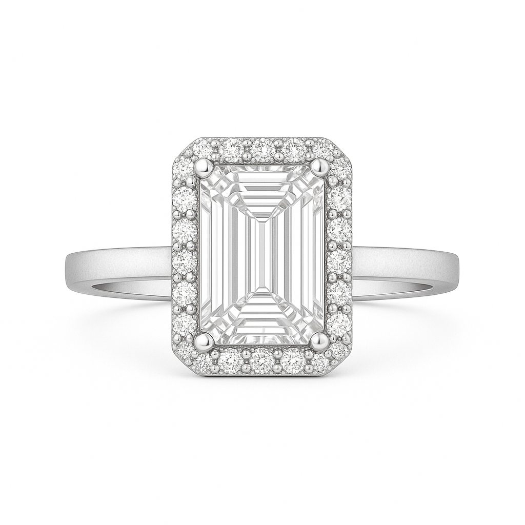 Luxury Ring mit 3.08 ct Created Diamond – 925er Silber & 18K Gold, exklusives Design