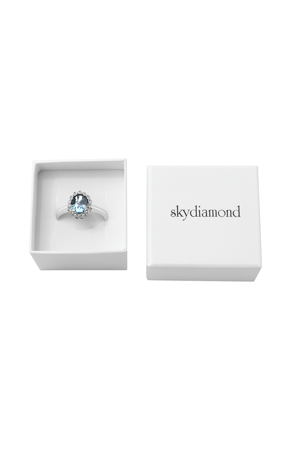 Eleganter Ring mit 1.3 ct Topas & 0.21 ct Created Diamond – 18K Gold veredelt, 925er Silber für luxuriösen Stil