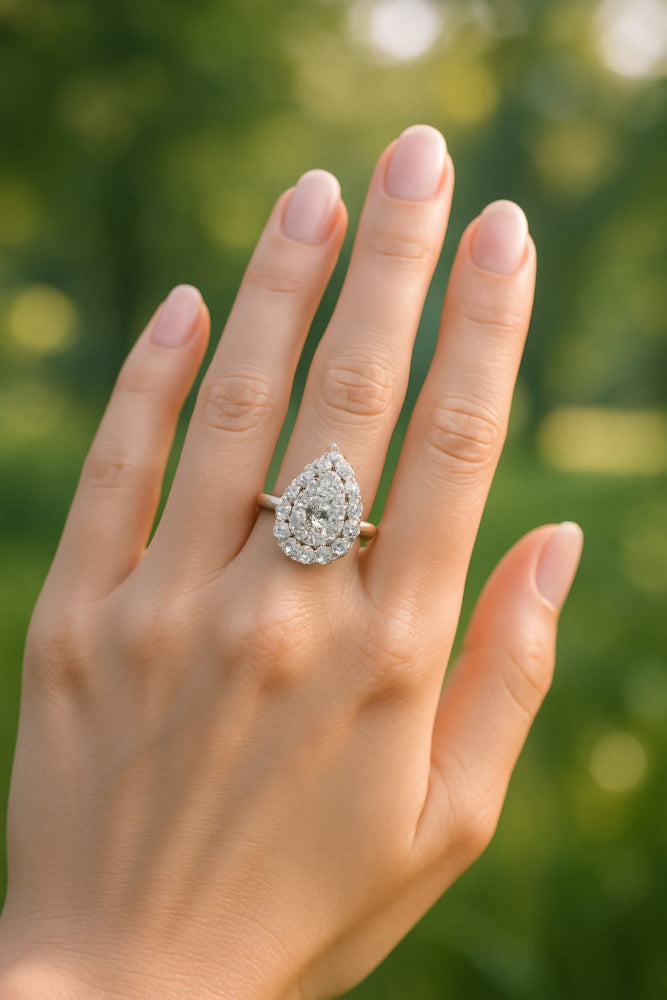 Luxury Ring mit 10.5 ct Created Diamond – 925er Silber & 18K Gold, exklusives Design