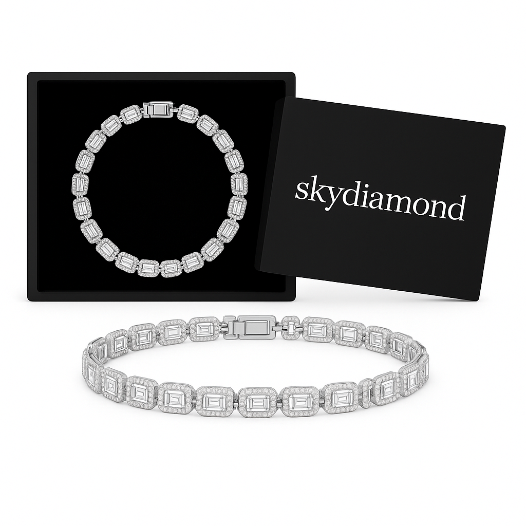 Luxury Armschmuck mit 15.12 ct Created Diamond – 925er Silber & 18K Gold, exklusives Design
