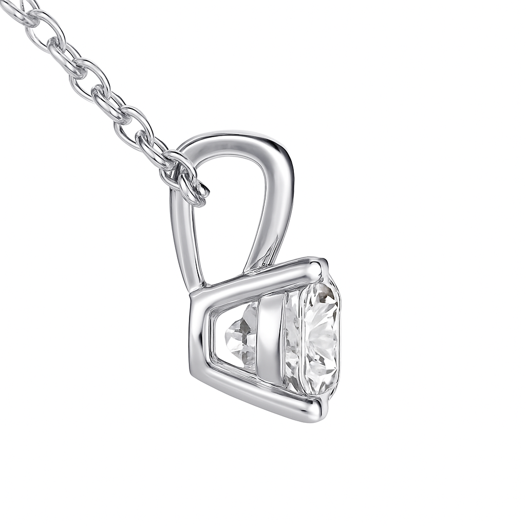 Celestia Shine Collier 3.85 ct Sky Diamond – 925er Silber & 18K Gold, verstellbare Ankerkette (42-45 cm)