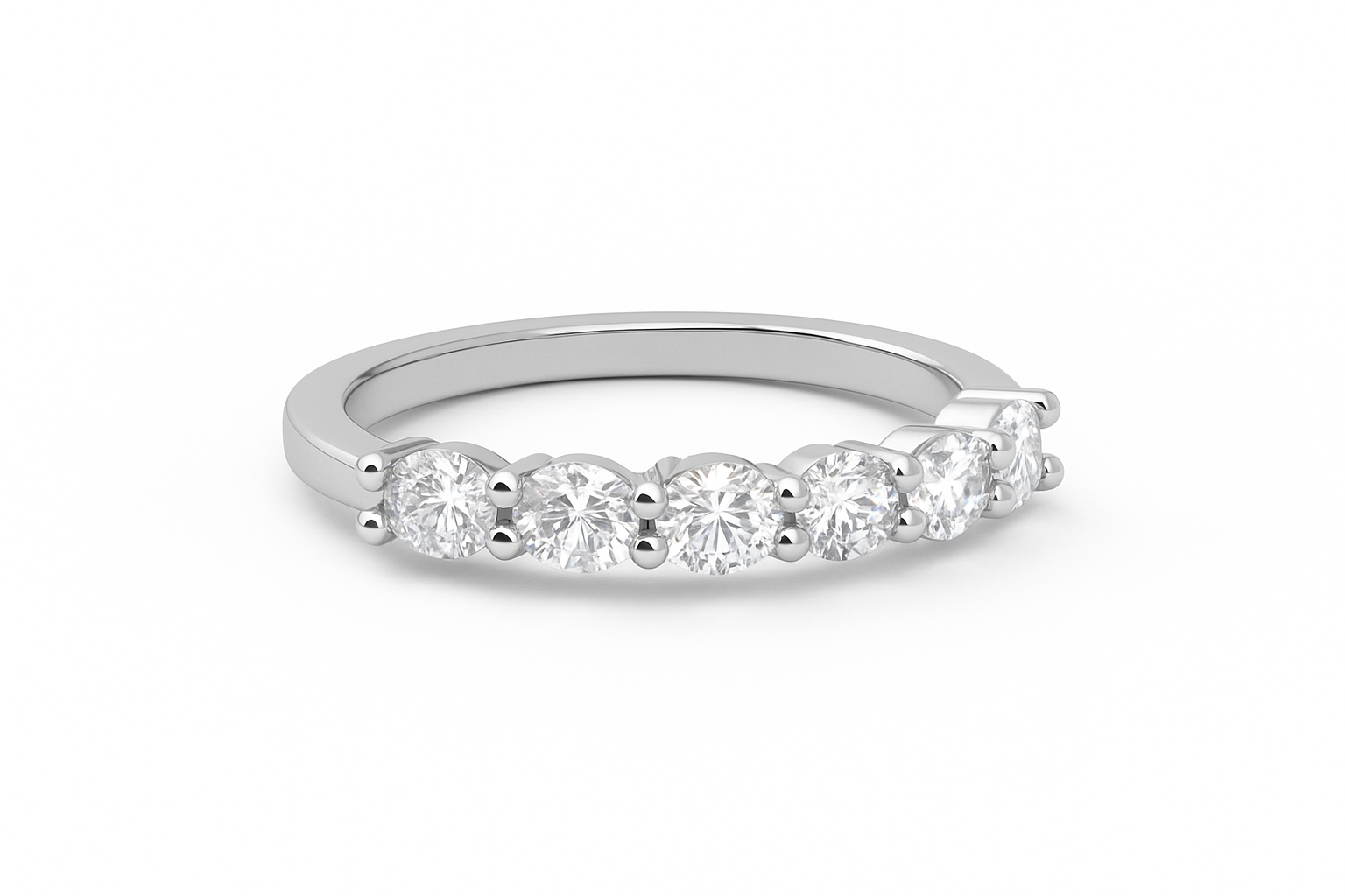 Verlobung White Ring Eternity Seven – 925er Silber & 18K Gold, 1.75 ct Sky Diamond