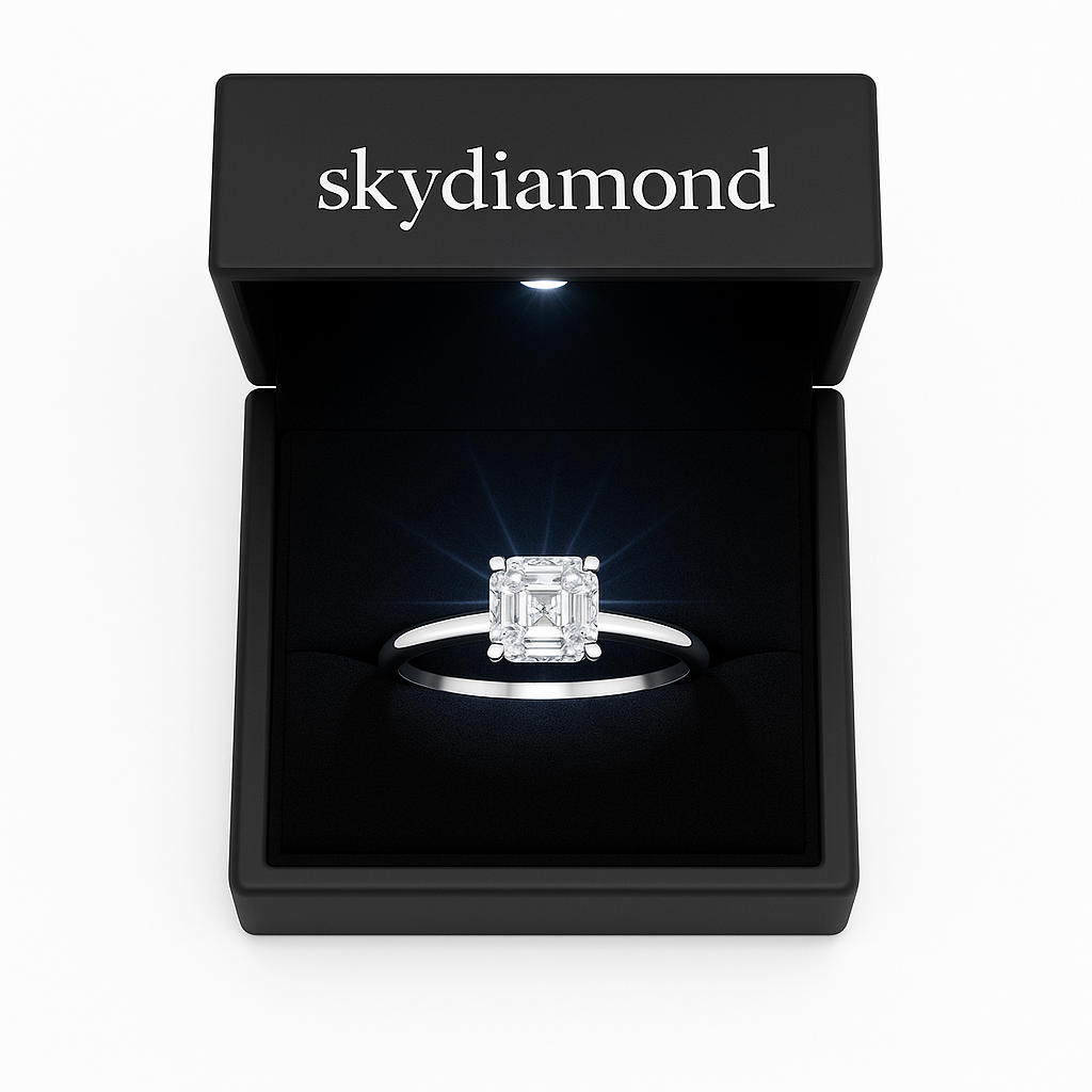 Verlobungsring Brillinance White – 925er Silber & 18K Gold, 2.0 ct Sky Diamond