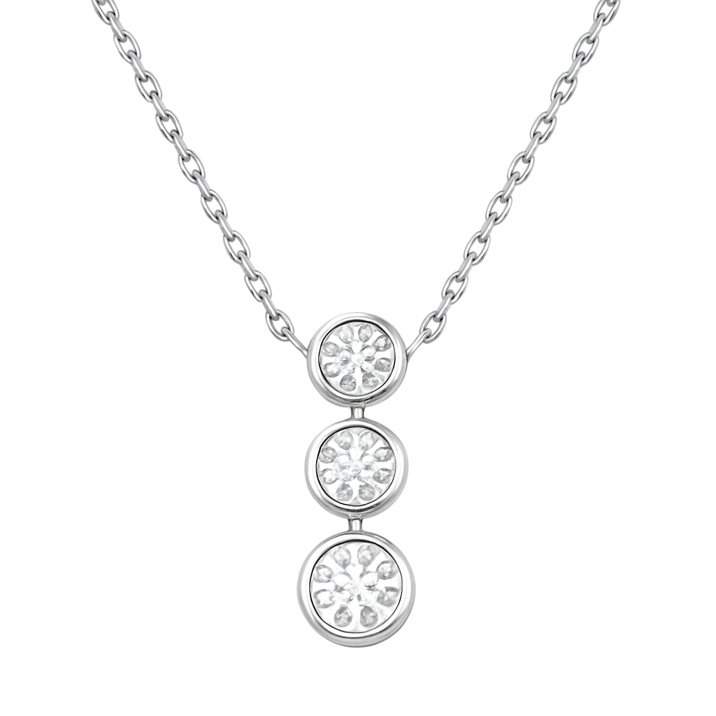 Trinity Grace Collier 1.6 ct Sky Diamond– 925er Silber & 18K Gold, Ankerkette  | 42-45 cm