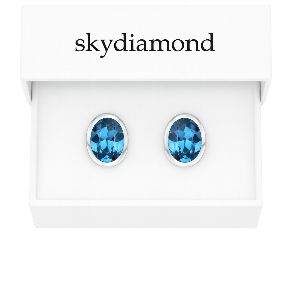 Stilvolle Ohrringe mit 4.0 ct Blau Topas – 18K Gold veredelt, 925er Silber für zeitlose Eleganz